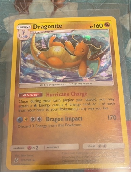 2019 Pokémon Unified Minds #151 Dragonite — front