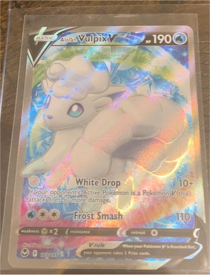 2022 Pokémon TCG Silver Tempest #173 Alolan Vulpix V — front