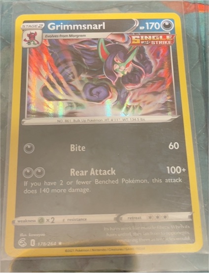 2021 Pokémon SWSH Fusion Strike #178 Grimmsnarl — front