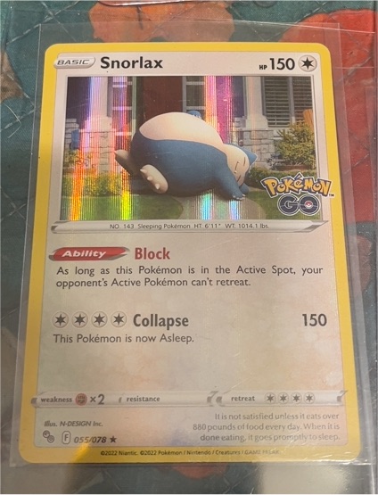 2022 Pokémon TCG #055 Snorlax Pokémon GO — front