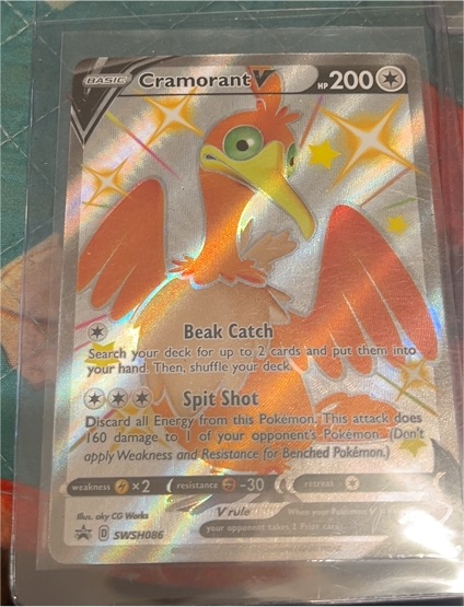 Pokémon TCG Sword & Shield Black Star Promo #SWSH086 Cramorant V — front