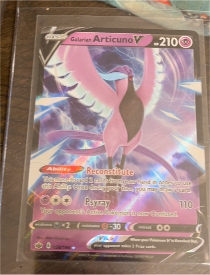 2021 Pokémon TCG Chilling Reign #058 Galarian Articuno V — front