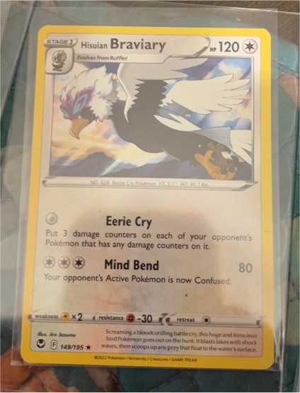 2022 Pokémon Sword & Shield Silver Tempest #149 Hisuian Braviary — front