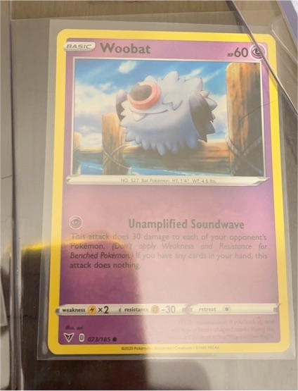 2020 Pokemon Sword & Shield Vivid Voltage #073 Woobat — front