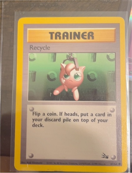 1999 Pokémon Fossil #61 Recycle — front