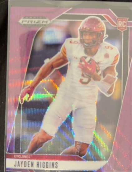 2025 Panini Prizm Draft Picks #40 Jayden Higgins Purple Wave Prizm Rookie — front