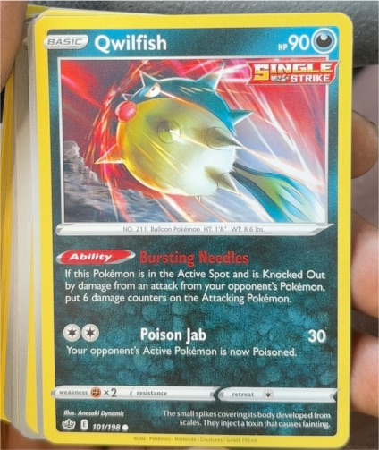 2021 Pokémon Chilling Reign #101 Qwilfish — front