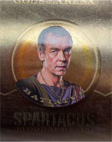 2012 Rittenhouse Spartacus Premium Pack Die-Cut Gold Plaque GG7 Batiatus — front