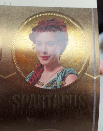 2012 Rittenhouse Spartacus Premium Pack Die-Cut Gold Plaque GG7 Barca — front