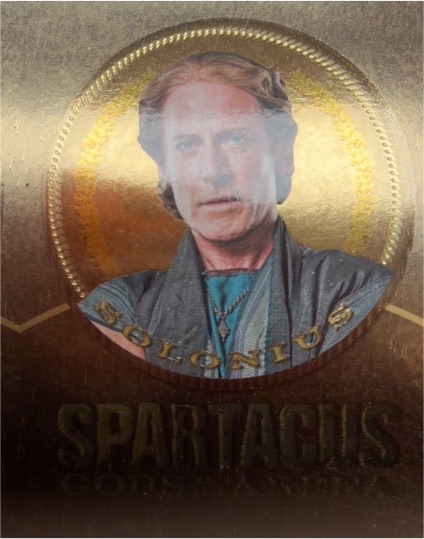 2013 Rittenhouse Spartacus Vengeance Die-Cut Gold Plaques #GV7 Varinius — front