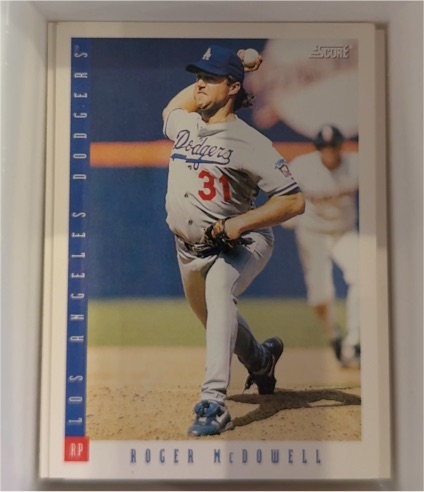 1993 Score #605 Roger McDowell Los Angeles Dodgers — front