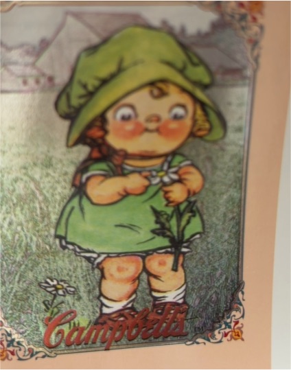 1995 Collect-A-Card Campbell's Collection Souper Cards #SC-1 Campbell Kid Girl with Flower — front