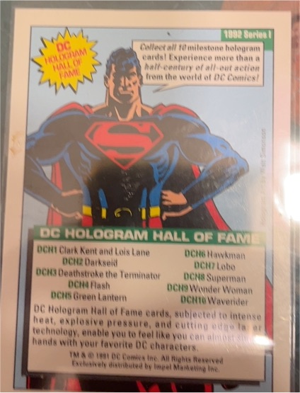 1992 Impel DC Comics DC Cosmic Holograms #DCH8 Superman — front
