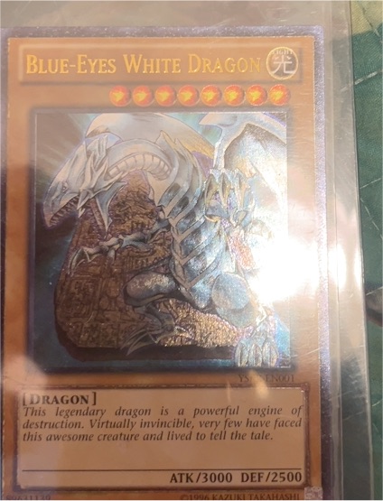 1996 Yu-Gi-Oh! YSKR-EN001 Blue-Eyes White Dragon — front