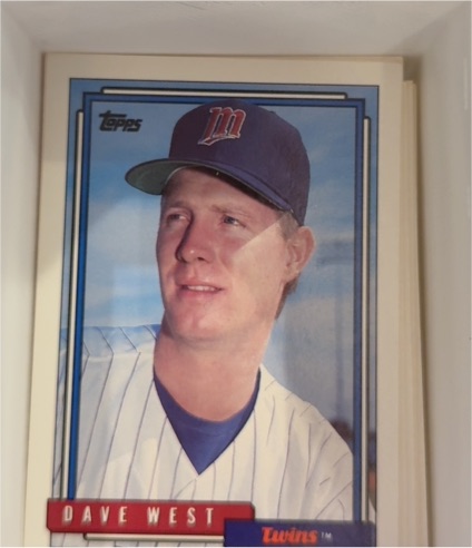 1992 Topps #442 Dave West Minnesota Twins — front