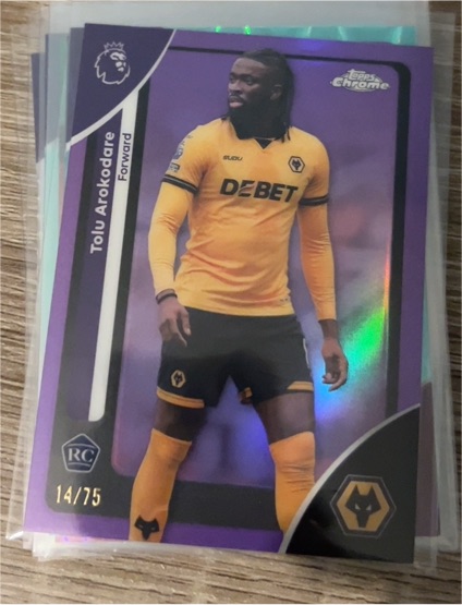 2026 Topps Chrome Premier League #191 Tolu Arokodare — front