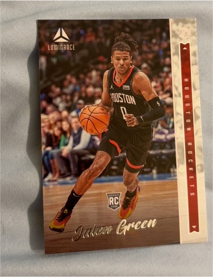 2021-22 Panini Chronicles Luminance #263 Jalen Green Rookie Card Houston Rockets — front
