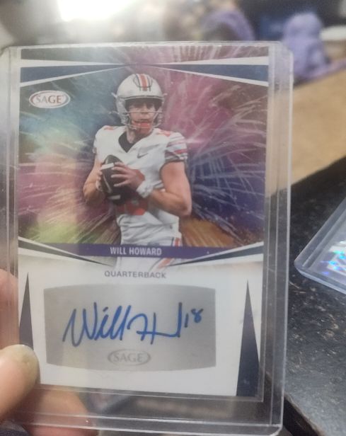 2025 Sage #A-WH Will Howard Rookie Auto — front