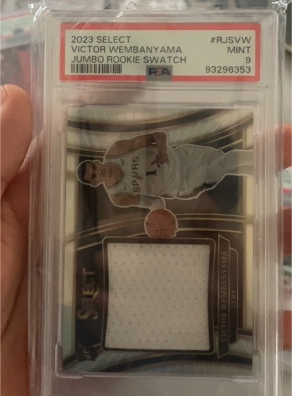 2023 Panini Select #RJSVW Victor Wembanyama Jumbo Rookie Swatch — front