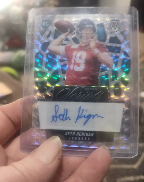 2025 Panini Mosaic Rookie Scripts #RS-SHN Seth Henigan — front