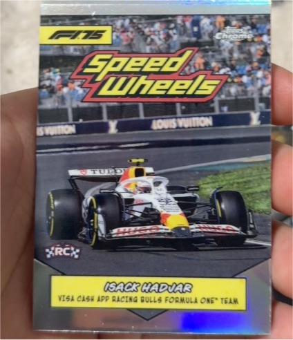 2025 Topps Chrome Formula 1 #75-VCARB Isack Hadjar Speed Wheels — front