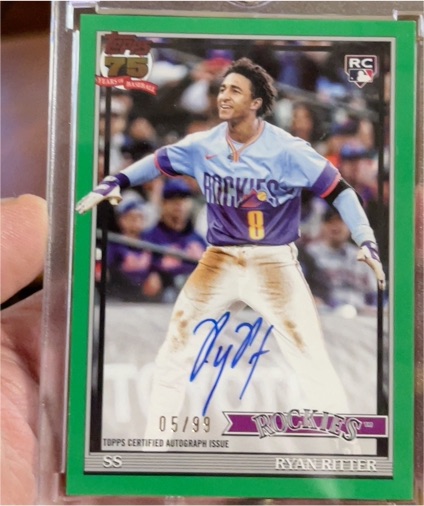 2026 Topps Series 1 1991 Topps Green Ryan Ritter RC Auto #91A-RIT — front