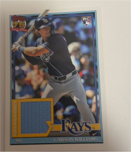 2026 Topps Series 1 #91R-CW Carson Williams Rookie Relic — front