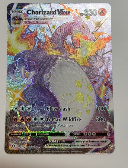 2021 Pokémon Champion's Path #74 Charizard VMAX Secret Rare Rainbow — front
