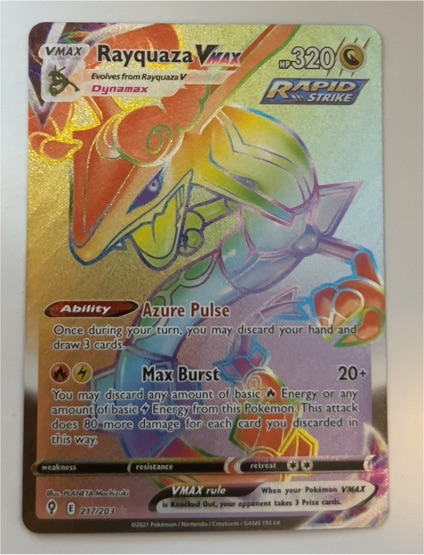 2021 Pokémon Evolving Skies #217 Rayquaza VMAX — front