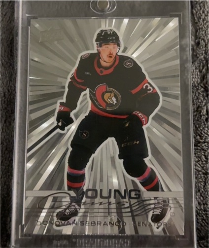 2025-26 Upper Deck #229 Donovan Sebrango Young Guns Outburst — front
