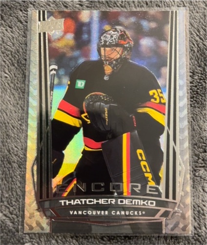 2025-26 Upper Deck Series 1 #E-35 Thatcher Demko Encore Vancouver Canucks — front