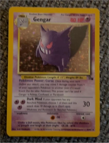 1999 Pokémon #5 Gengar Fossil Holo — front