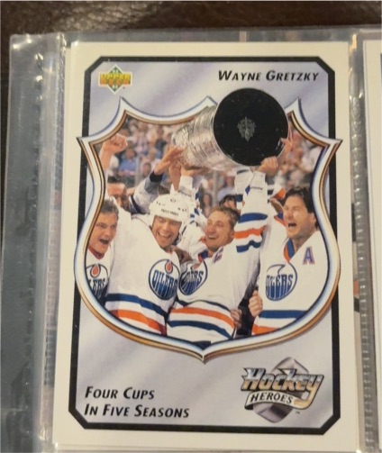 1992-93 Upper Deck #13 Wayne Gretzky Hockey Heroes Four Cups In Five Seasons — front