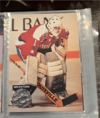 1991-92 Pro Set Platinum Milestone #PC16 Mike Liut Washington Capitals — front