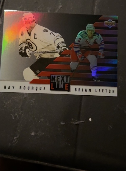 1993-94 Upper Deck Next In Line #NL4 Ray Bourque/Brian Leetch — front