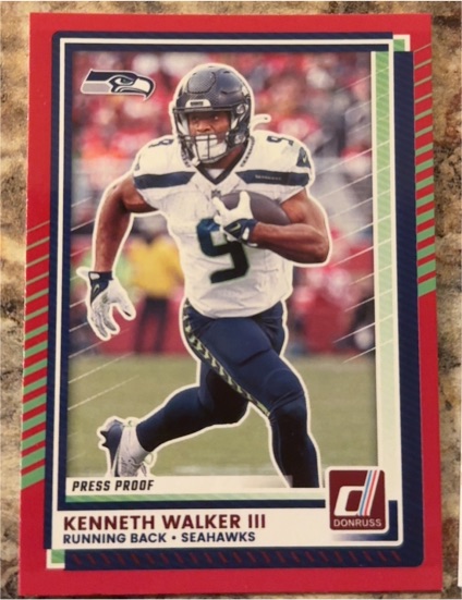 2025 Donruss #187 Kenneth Walker III Press Proof Red Seattle Seahawks — front