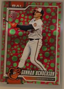 2026 Topps Series 1 #46 Gunnar Henderson Holiday Polka Dots Green/Pink — front