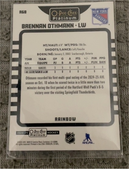 2024-25 O-Pee-Chee Platinum #R68 Brennan Othmann — front