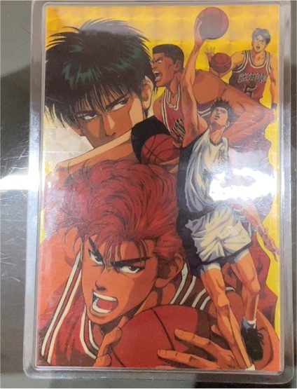 1990 Slam Dunk Laminated Card Shohoku Hanamichi Sakuragi Kaede Rukawa — front