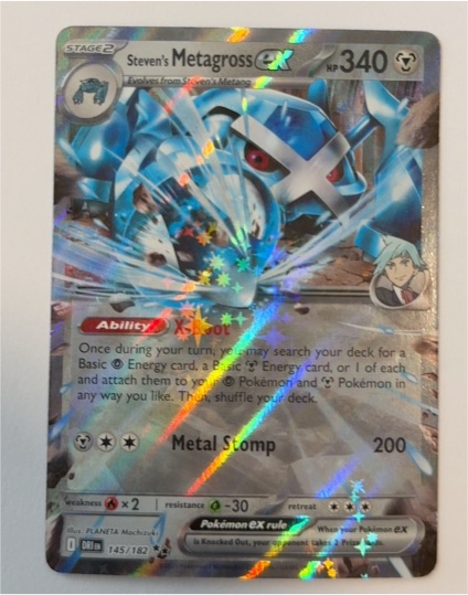 2022 Pokemon SV10: Destined Rivals #145 Steven's Metagross ex — front