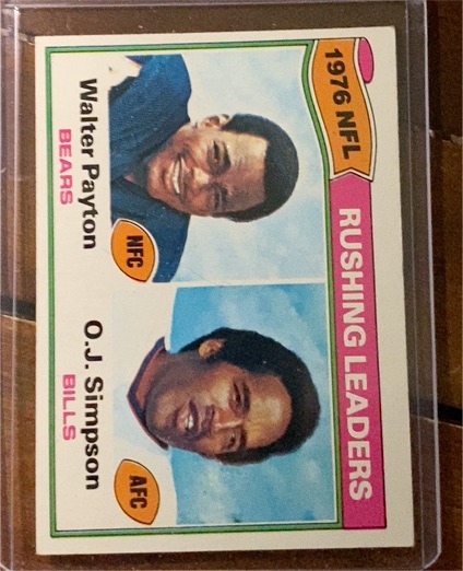 1977 Topps #3 1976 NFL Rushing Leaders Walter Payton / O.J. Simpson — front