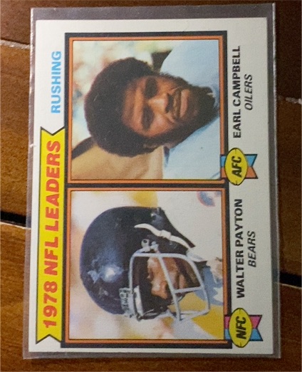 1979 Topps #3 1978 NFL Leaders Rushing Earl Campbell / Walter Payton — front