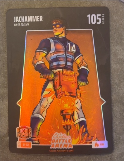 2026 Bo Jackson Battle Arena #BF-157 Jac Caglianone Jachammer Fire Battlefoil — front