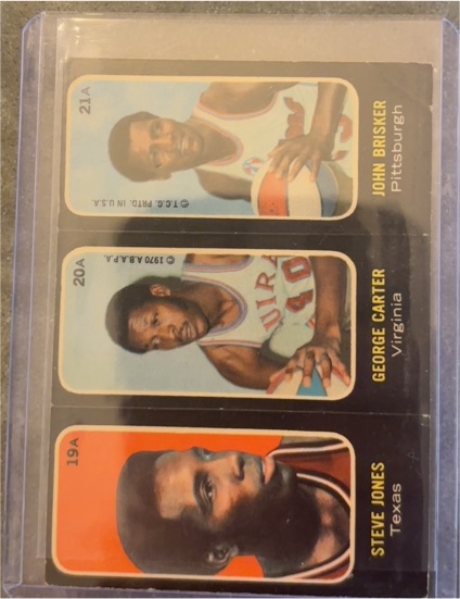 1971-72 Topps Trios Stickers #19A-20A-21A Steve Jones George Carter John Brisker — front