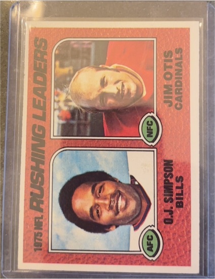 1976 Topps #203 1975 NFL Rushing Leaders O.J. Simpson Jim Otis — front