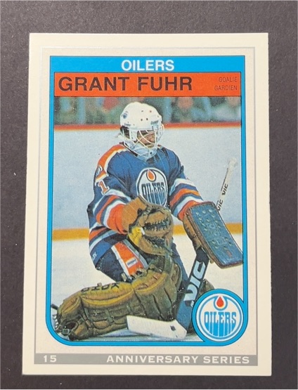 1992-93 O-Pee-Chee #15 Grant Fuhr 25th Anniversary Edmonton Oilers — front