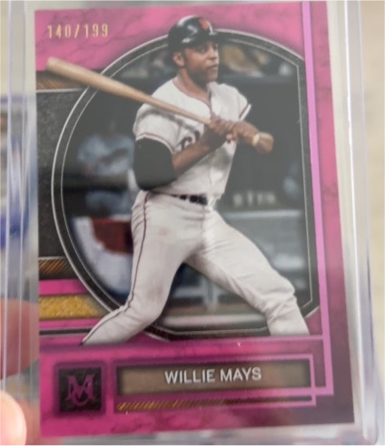 2024 Panini Donruss #95 Willie Mays Pink Laser — front