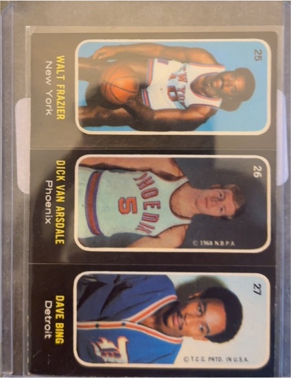 1971 Topps Trios Stickers #25-27 Walt Frazier, Dick Van Arsdale, Dave Bing — front