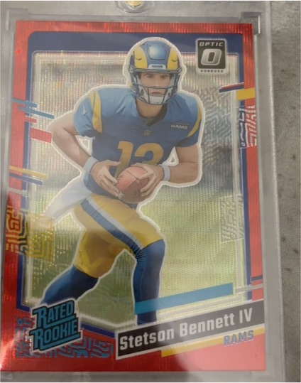 2023 Panini Donruss Optic #358 Stetson Bennett IV Rated Rookie Red Green Optic Preview — front