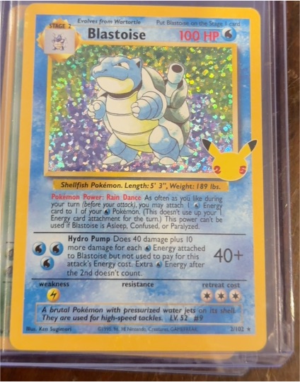 1995 Pokémon Base Set #2 Blastoise — front